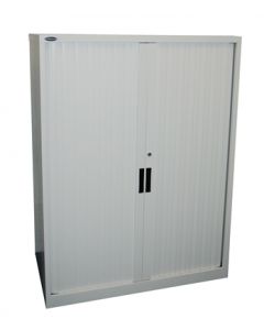 Steelco Tambour Door Cabinet - 1200W x 1015H x 463D inc 2 Shelves